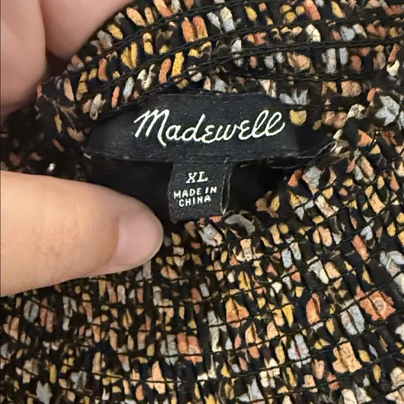 Madewell Long Sleeve Brown Floral Dress size XL - Picture 2 of 10